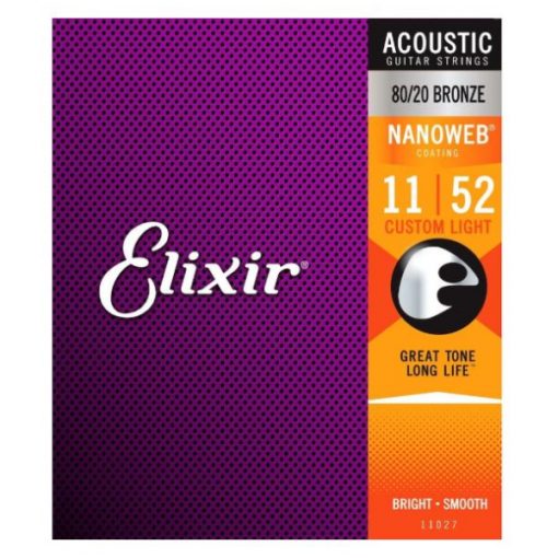 Elixir, 11-52, 11 Gauge, Coated, 80/20 Bronze, Acoustic Guitar Strings, Steel, Elixir Cape Town, Elixir Near Me, Elixir South Africa