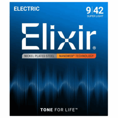 Elixir, Strings, Electric, Coated, Nickle Wound, 9-42 gauge, Nanoweb, Long lasting, Super Light, Elixir Cape Town, Elixir Near Me,