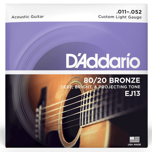 DÁddario, EJ13, Acoustic, Strings, bronze, 80/20, 11-52 Gauge, Acoustic Strings near me, Acoustic Strings Cape Town,