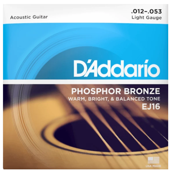 DÁddario, EJ16, Acoustic, Strings, Phosphor bronze, 12-53 Gauge, Acoustic Strings near me, Acoustic Strings Cape Town,