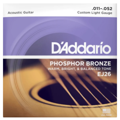 DÁddario, EJ26, Acoustic, Strings, Phosphor bronze, 11-52 Gauge, Acoustic Strings near me, Acoustic Strings Cape Town,