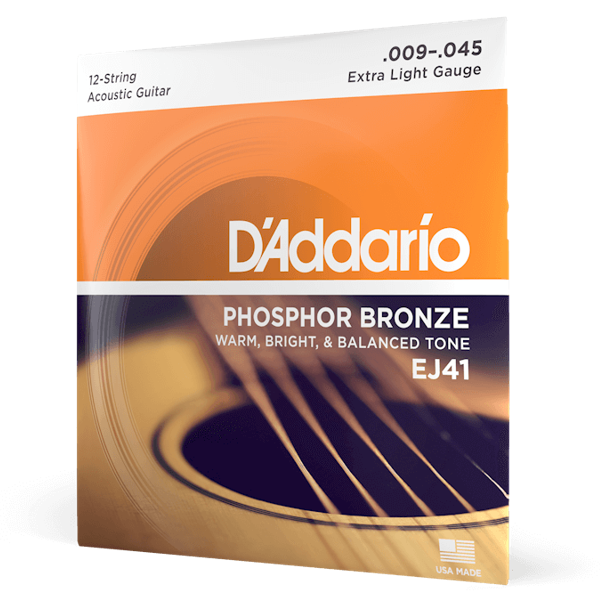 DÁddario, EJ41, Acoustic, 12-string, Strings, Phosphor bronze, 9-45 Gauge, Acoustic 12-Strings near me, Acoustic 12-Strings Cape Town,