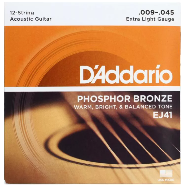 DÁddario, EJ41, Acoustic, 12-string, Strings, Phosphor bronze, 9-45 Gauge, Acoustic 12-Strings near me, Acoustic 12-Strings Cape Town,