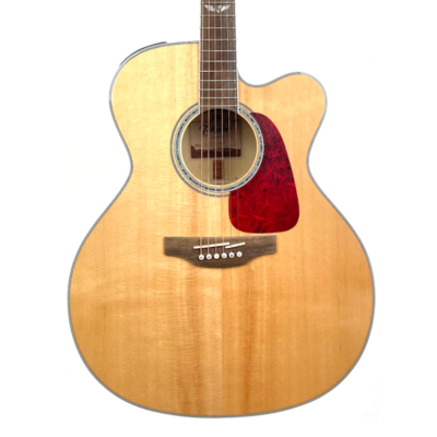 Takamine, GJ72CE, Natural, Jumbo Body, Acoustic Guitar, Pickup, Cutaway, Flamed Maple Back and Sides, Solid Spruce top, Takamine Near Me, Takamine Cape Town,