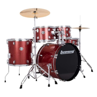 Ludwig, Accent Drive, 5-piece drum kit, Acoustic drums, Including cymbals, Red Sparkle, Ludwig Drums Near Me, Ludwig Drums Cape Town,