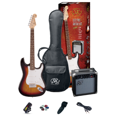 SX Electric Combo, Sunburst, Electric Guitar, Strap, Plectrums, 3 meter cable, Gig bag,