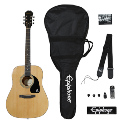Epiphone, Dreadnought, FT-100, Players Pack, Natural, Acoustic Guitar, Epiphone Near Me,. Epiphone Cape Town,