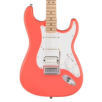 Fender, Squier, Sonic, Stratocaster, Tahitian Coral, HSS pickup, Maple Fingerboard, Electric guitar, Fender Squier Near Me, Fender Squier Cape Town,