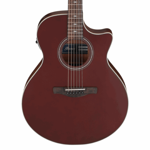 Ibanez, AE100, Burgandy Flat, Acoustic Guitar, Pickup, Solid Spruce Top, Okoume Back and Sides, Cutaway, Ibanez Near Me, Ibanez Cape Town,