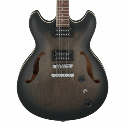 Ibanez, AS53, Transparent Black Flat, Semi-Hollowbody Guitar, Double Cutaway, Humbucker Pickups, Ibanez Near Me, Ibanez Cape Town,
