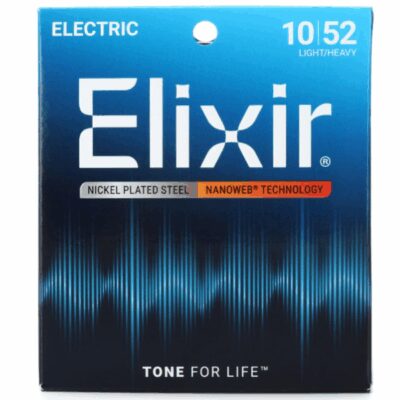 Elixir, 10-52, Light Bottom Heavy Top, Nanoweb, Coated, Electric Guitar Strings, Steel, Elixir Cape Town, Elixir Near Me, Elixir South Africa