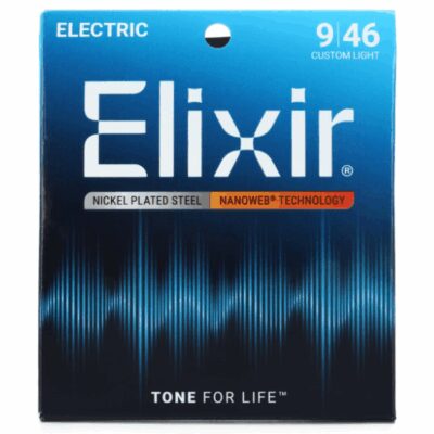 Elixir, 9-46, Custom Light, Nanoweb, Coated, Electric Guitar Strings, Steel, Elixir Cape Town, Elixir Near Me, Elixir South Africa