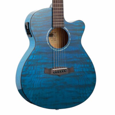 Tanglewood, TA4CEBL, Acoustic Electric, Quilted Ash Top, Maple Back and Sides, Blue, Azure Series, Super Folk Shape, Tanglewood Near Me, Tanglewood Cape Town,
