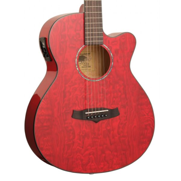 Tanglewood, TA4CERD, Acoustic Electric, Quilted Ash Top, Maple Back and Sides, Red, Azure Series, Super Folk Shape, Tanglewood Near Me, Tanglewood Cape Town,