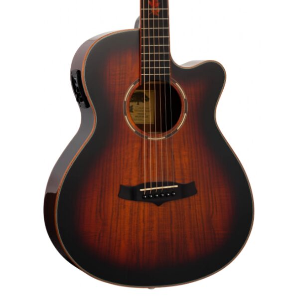 Tanglewood, TWX4CEK, Acoustic Electric, Solid Mahogany With Koa Veneer, Koa Back and Sides, Autumn Burst Gloss, Winterleaf Exotic Series, Super Folk Shape, Tanglewood Near Me, Tanglewood Cape Town,